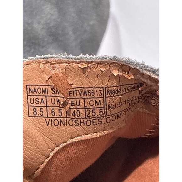 Vionic Naomi booties women’s Gray Suede Snake Print Ankle heels Buckle 8.5 - Picture 7 of 7